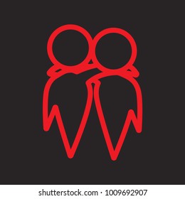 hug icon with red outline 