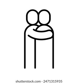 Hug icon in thin line style Vector illustration graphic design