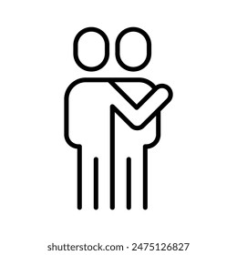 Hug icon in thin line style Vector illustration graphic design