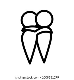 hug icon vector outline,illustration