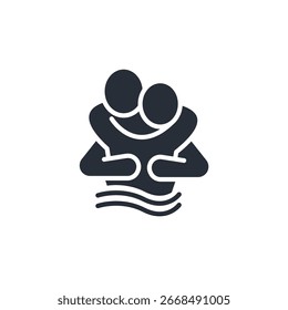 icono de abrazo. Vector. Trazo editable. signo de estilo lineal para uso Diseño web, logotipo. Ilustración de símbolo.