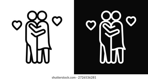 Hug Icon White And Black Background Style