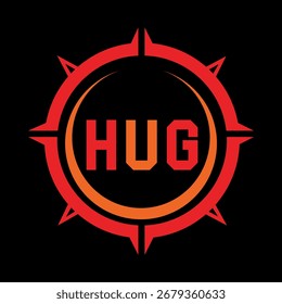 Diseño de carta HUG. Diseño de logotipo de tecnología de letras HUG. HUG Diseño de logotipo de monograma para un emprendedor y negocio.