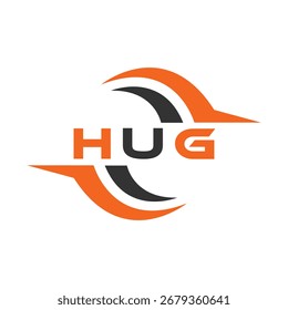 Diseño de carta HUG. Diseño de logotipo de tecnología de letras HUG. HUG Diseño de logotipo de monograma para un emprendedor y negocio.