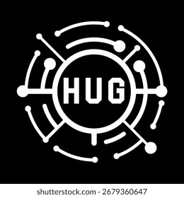 Diseño de carta HUG. Diseño de logotipo de tecnología de letras HUG. HUG Diseño de logotipo de monograma para un emprendedor y negocio.