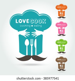 Hug and Love Cooking Logo,vector Logo template