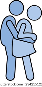 hug love couple valentine happy Outline