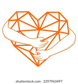 Hug Love Patch V69 Patch Streetwear, Urban Design Red and White Colors Patch Commercial Use