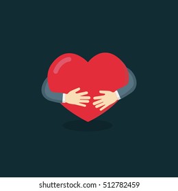 Hug The Love Shape Vector