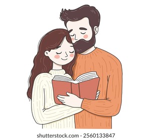 Hug of love.International Hug Day vector illustration on white background.