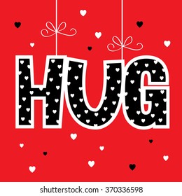 hug me design perfect for your personal greeting card on valentine's day