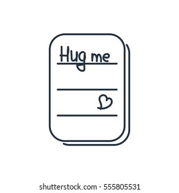 hug me notebook isolated line icon on white background