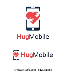 Hug Mobile Logo Template Design