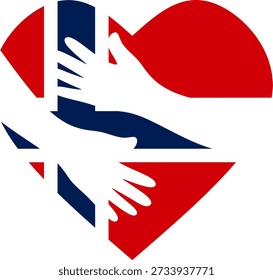 A Hug for Norway Vector Illustration