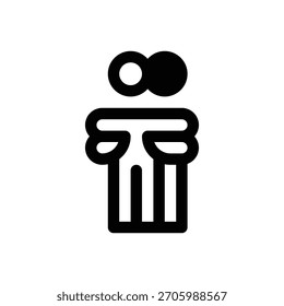 Hug. Outlined stroke vector icon with black-filled details.