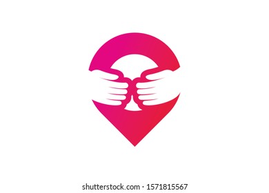 hug place logo icon vector