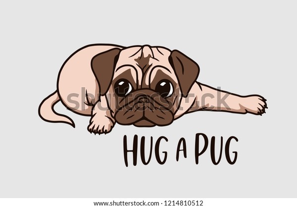 Cute Cute Pug Cartoon Drawing