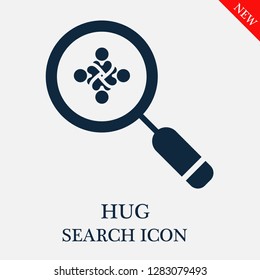 Hug search icon. Editable Hug search icon for web or mobile.