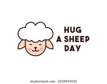 Hug A Sheep Day. Flat design vector. Eps 10.