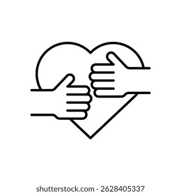 Umarmung - Vektorsymbol, Stockgrafik