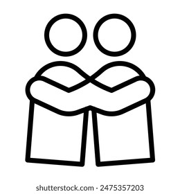 Hug Vector Line Icon Design