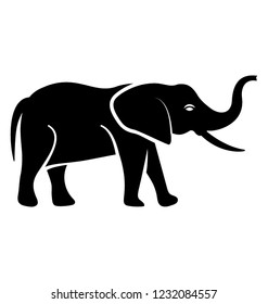 Huge animal, an elephant with trunk icon
