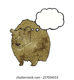 huge bear cartoon with thought bubble