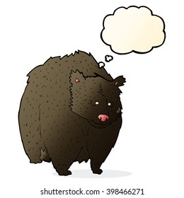 huge black bear cartoon with thought bubble