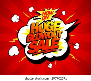 Huge Blowout Sale Vector Pop-art Banner