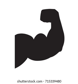 Huge bodybuilders arm. Owesome silhouette biceps. Vector illustration