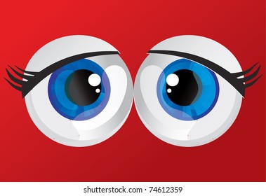 huge bulging eyes