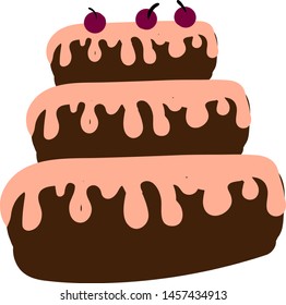 Gran tarta, ilustración, vector sobre fondo blanco.