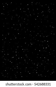 Huge clusters of stars in the dark sky. Black background. Vector illustration