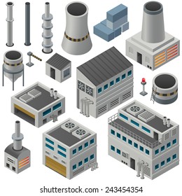 Huge collection of isometric industrial buildings and other objects, Could combine together in order to create big industrial area. 