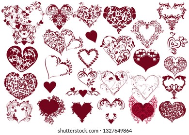 Huge collection of vector hearts for design