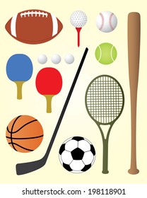 A huge collection of vector sports equipment 