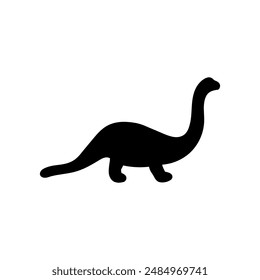 Huge Dinosaur Glyph Icon, Vector illustration