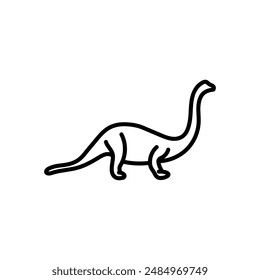 Huge Dinosaur Outline Icon, Vector illustration