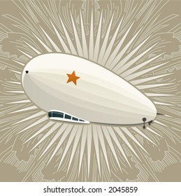 huge dirigible on a vintage background