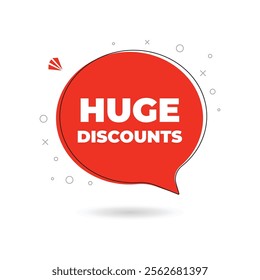 Huge discount speech bubble sale banner template design, Special offer sale tag, sale offer banner. Sale discount promotion template for marketing, vector illustration.