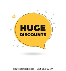 Huge discount speech bubble sale banner template design, Special offer sale tag, sale offer banner. Sale discount promotion template for marketing, vector illustration.