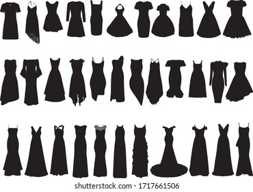 Huge Dress Set, Isolated Black Dresses