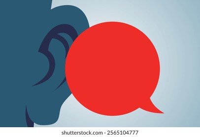 huge ears to listen to the information inside the speech bubble