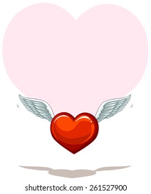 Huge empty heart template on a white background