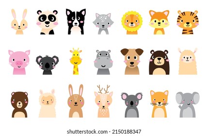 Huge fully editable collection of cute animals. 