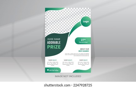 Huge Game Adorable Prize sport Flyer, Poster Vector Template