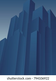 Huge high rise skyscraper district vector background. Symbol of corporation, moguls, tycoons, evil, corrupt, negative financial institutions. Eps10 vector illustration.