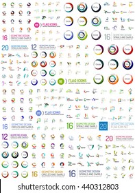 Huge logo mega set, abstract geometric business icon collection. Branding corporate logotypes, identity universal concepts