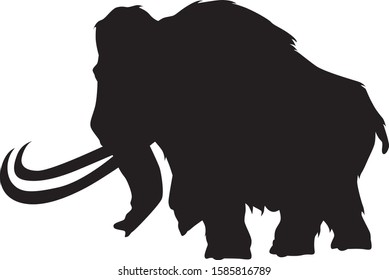 Huge Mammoth walking vector silhouette