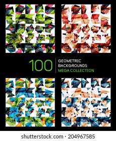 Huge mega collection of 100 abstract backgrounds, business brochure covers